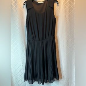 Pretty Knee Length Pleated Bottom Black Ricki’s Tank Dress